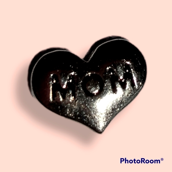 Silver Mom Heart Floating Charm - Picture 1 of 1